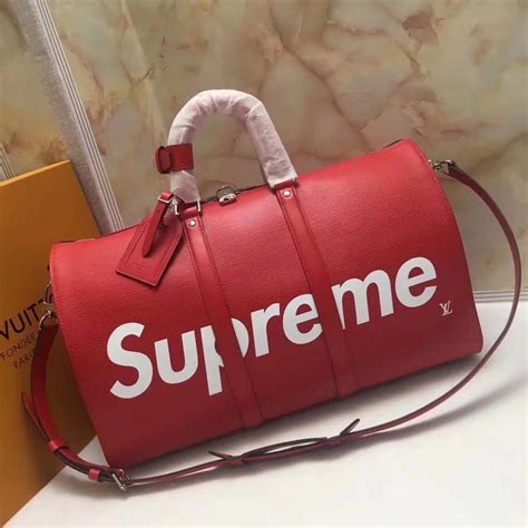 supreme louis vuitton duffle bag fake